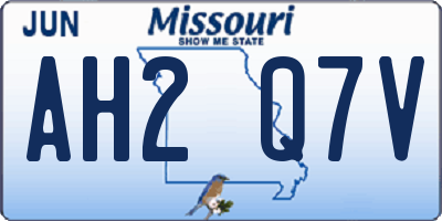 MO license plate AH2Q7V