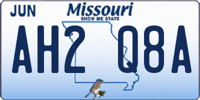 MO license plate AH2Q8A