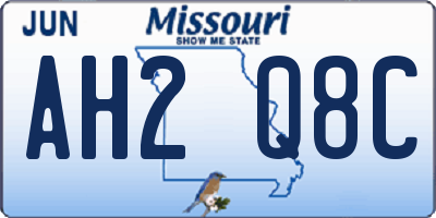 MO license plate AH2Q8C