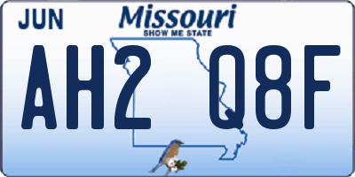 MO license plate AH2Q8F