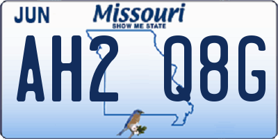 MO license plate AH2Q8G