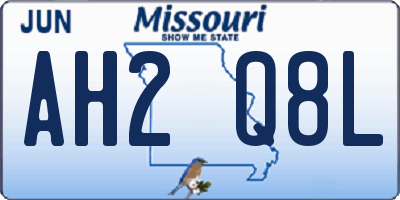 MO license plate AH2Q8L