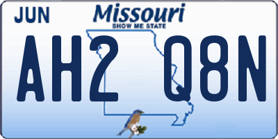 MO license plate AH2Q8N