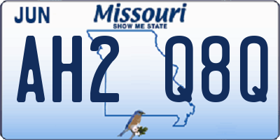 MO license plate AH2Q8Q