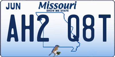 MO license plate AH2Q8T