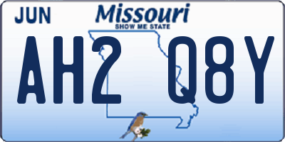 MO license plate AH2Q8Y