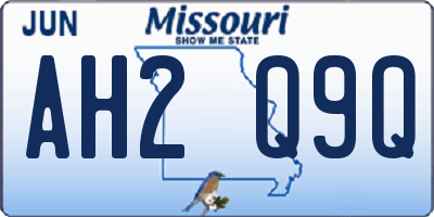 MO license plate AH2Q9Q