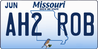 MO license plate AH2R0B