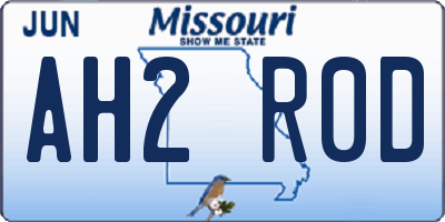 MO license plate AH2R0D