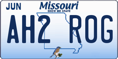 MO license plate AH2R0G