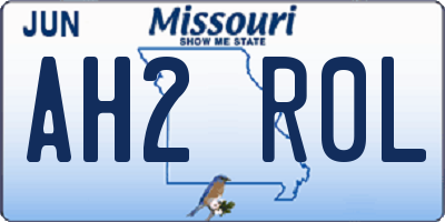 MO license plate AH2R0L