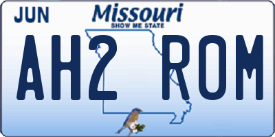 MO license plate AH2R0M