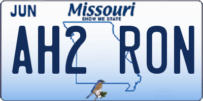 MO license plate AH2R0N