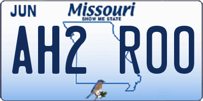 MO license plate AH2R0O