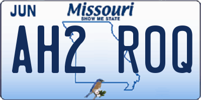 MO license plate AH2R0Q