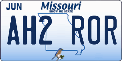 MO license plate AH2R0R