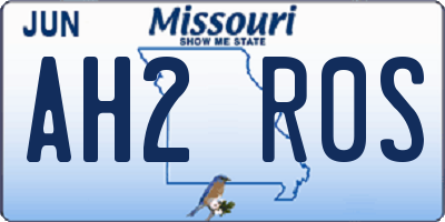 MO license plate AH2R0S