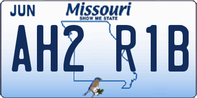 MO license plate AH2R1B