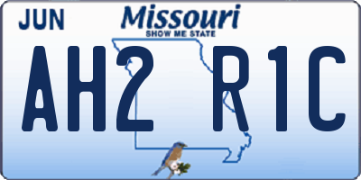 MO license plate AH2R1C