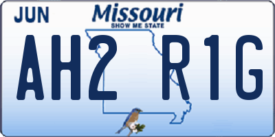 MO license plate AH2R1G