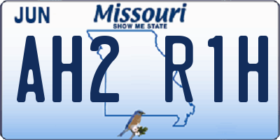 MO license plate AH2R1H