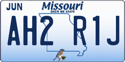 MO license plate AH2R1J