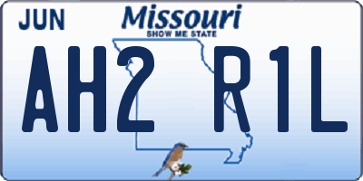 MO license plate AH2R1L