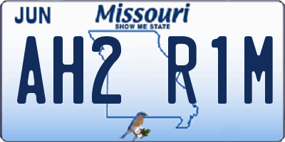 MO license plate AH2R1M