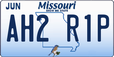 MO license plate AH2R1P