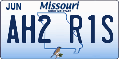 MO license plate AH2R1S