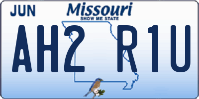 MO license plate AH2R1U