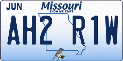 MO license plate AH2R1W