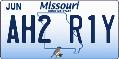 MO license plate AH2R1Y