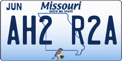 MO license plate AH2R2A