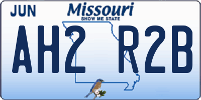 MO license plate AH2R2B