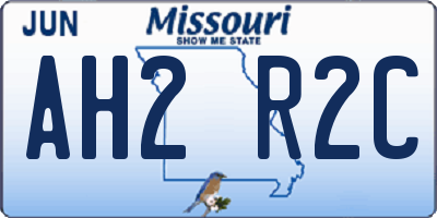 MO license plate AH2R2C