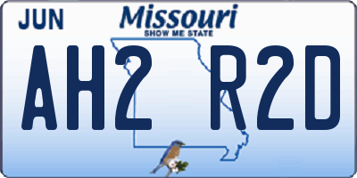 MO license plate AH2R2D