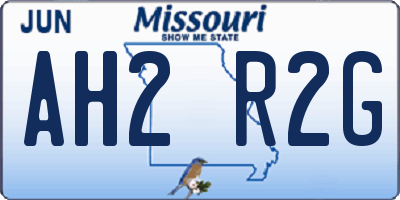 MO license plate AH2R2G