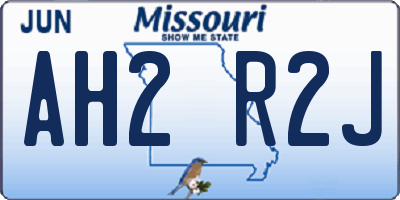 MO license plate AH2R2J