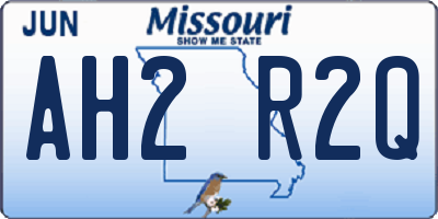 MO license plate AH2R2Q