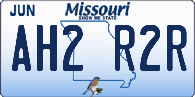 MO license plate AH2R2R