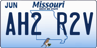 MO license plate AH2R2V