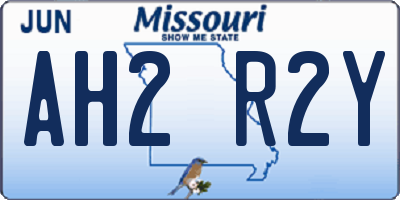 MO license plate AH2R2Y