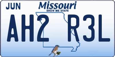 MO license plate AH2R3L