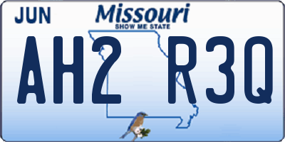 MO license plate AH2R3Q
