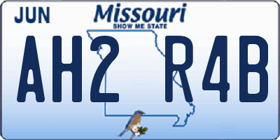MO license plate AH2R4B