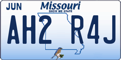 MO license plate AH2R4J