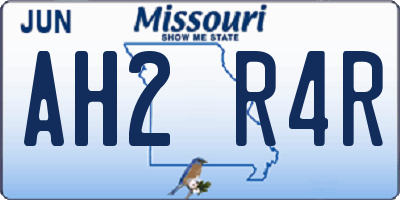 MO license plate AH2R4R