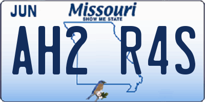 MO license plate AH2R4S