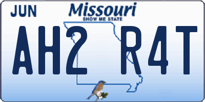 MO license plate AH2R4T